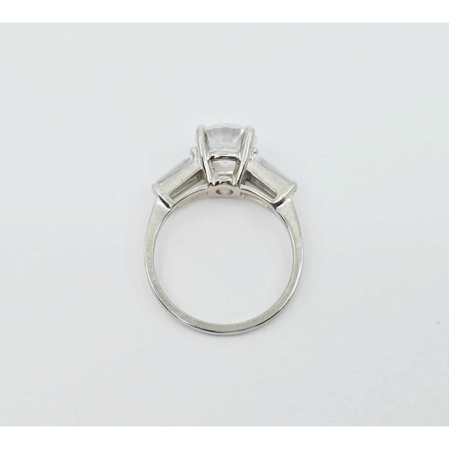 14K White Gold Ladies CZ Engagement Ring