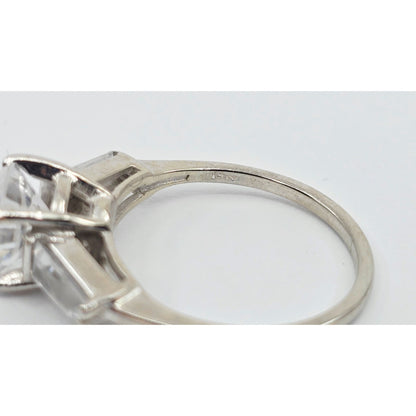 14K White Gold Ladies CZ Engagement Ring