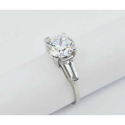 14K White Gold Ladies CZ Engagement Ring