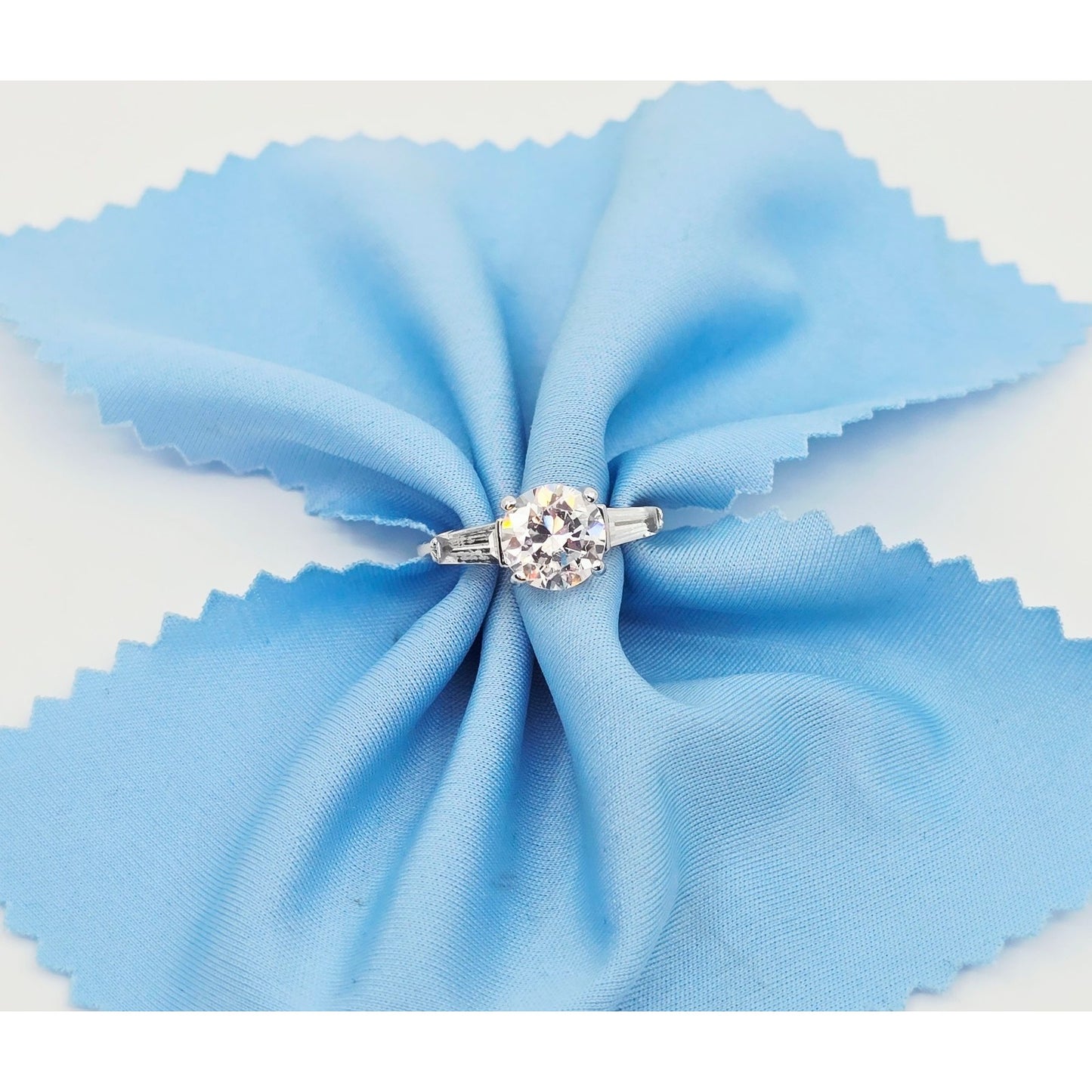 14K White Gold Ladies CZ Engagement Ring