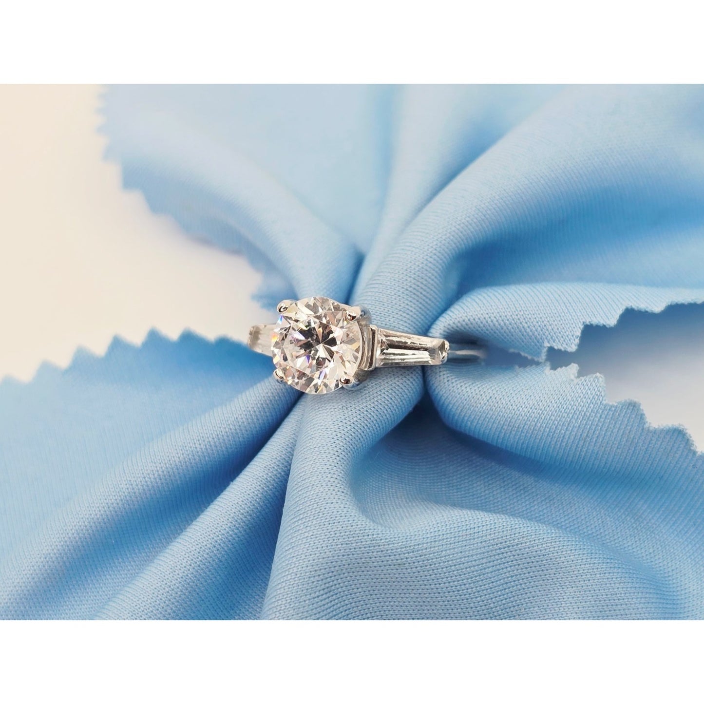 14K White Gold Ladies CZ Engagement Ring