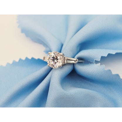 14K White Gold Ladies CZ Engagement Ring