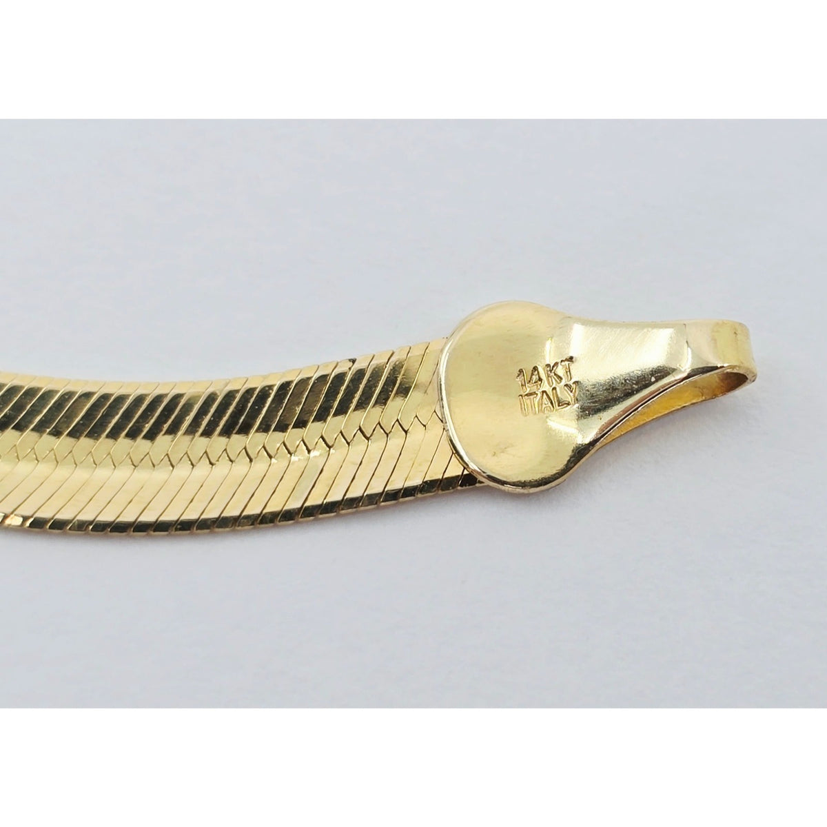 14K Yellow Gold Diamond Cut Flat Herringbone Bracelet