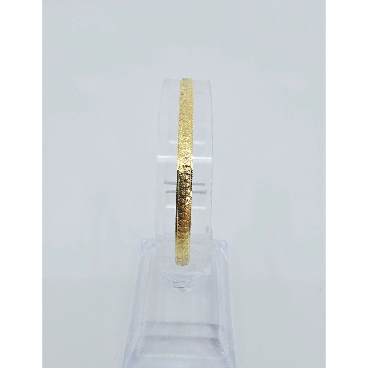 14K Yellow Gold Diamond Cut Flat Herringbone Bracelet