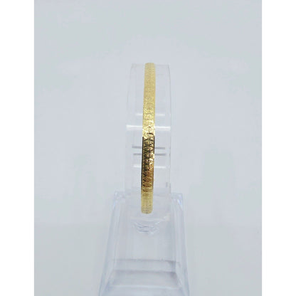 14K Yellow Gold Diamond Cut Flat Herringbone Bracelet