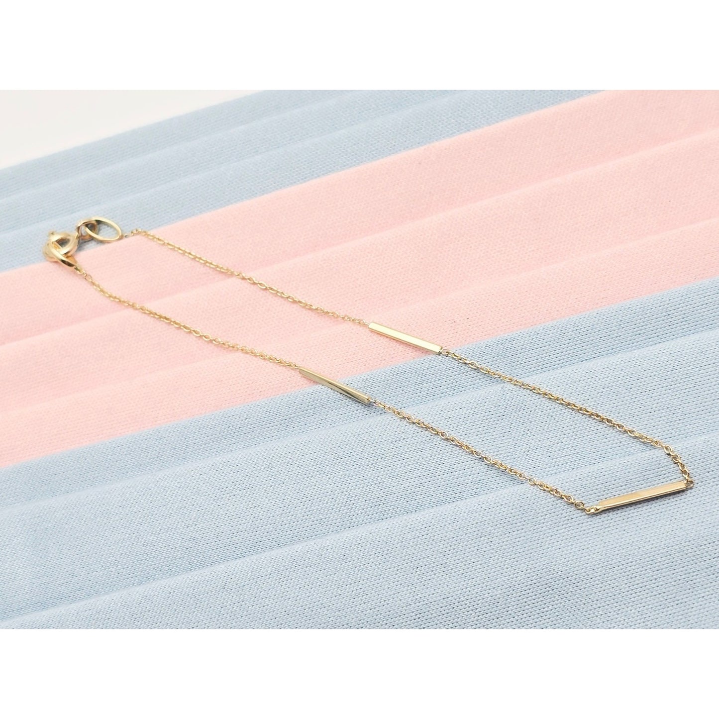 14K Yellow Gold Bar & Link Chain Bracelet
