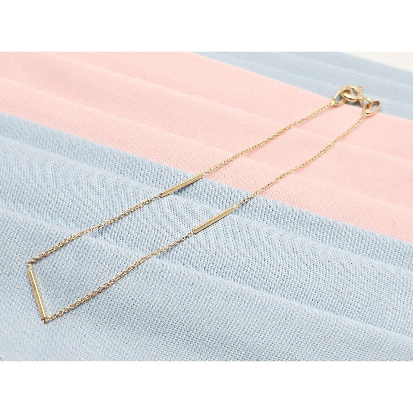 14K Yellow Gold Bar & Link Chain Bracelet