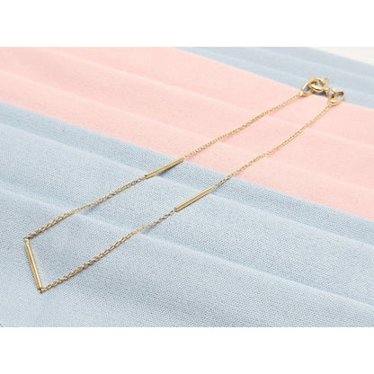 14K Yellow Gold Bar & Link Chain Bracelet