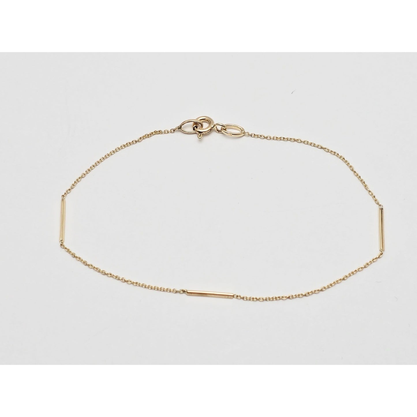 14K Yellow Gold Bar & Link Chain Bracelet
