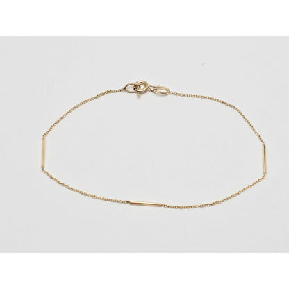 14K Yellow Gold Bar & Link Chain Bracelet