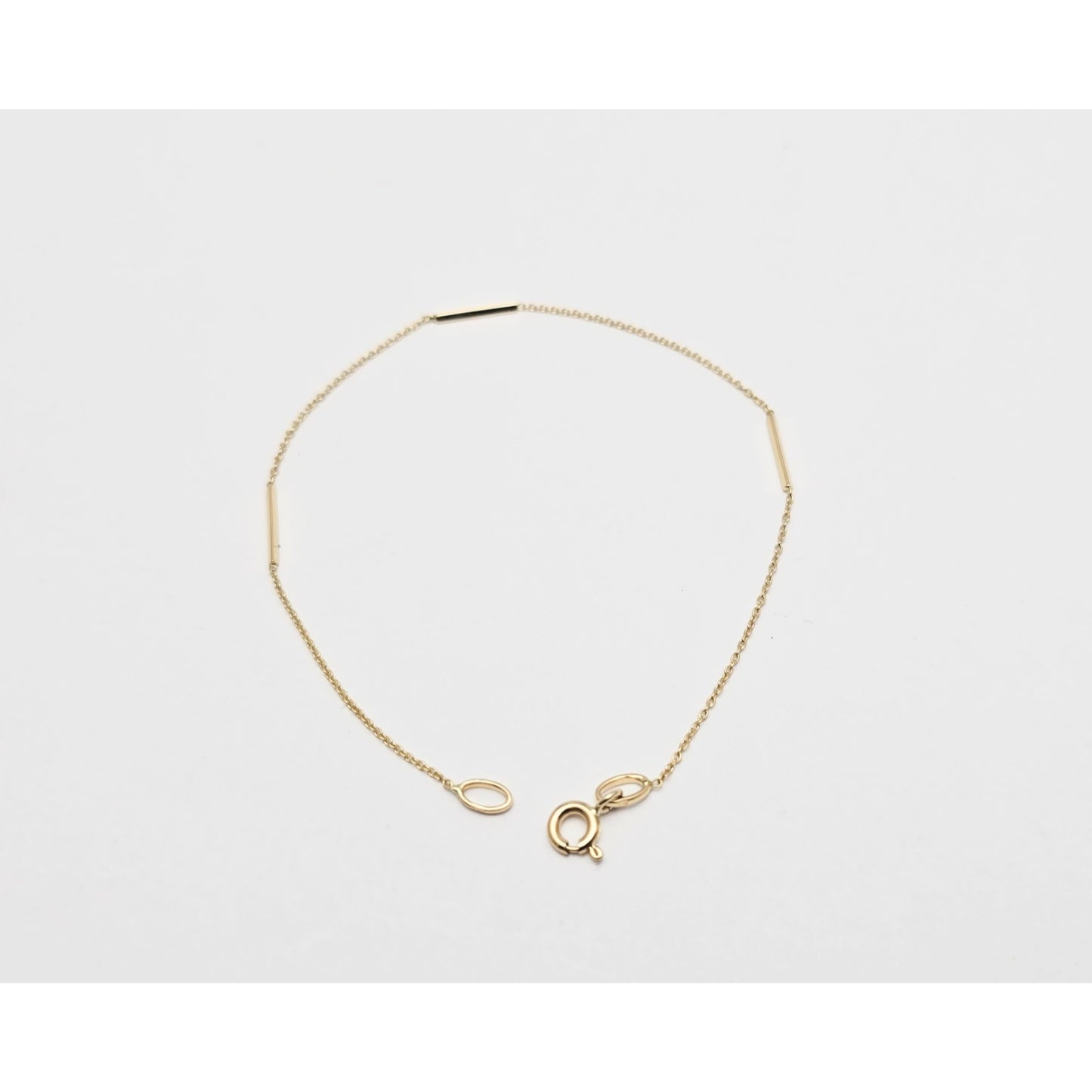 14K Yellow Gold Bar & Link Chain Bracelet