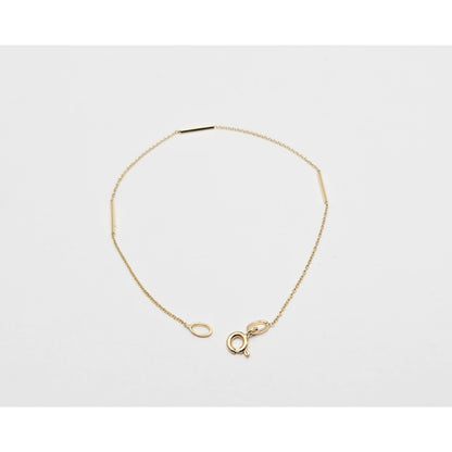 14K Yellow Gold Bar & Link Chain Bracelet