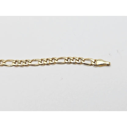 14K Yellow Gold Figaro Link ID Bracelet