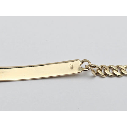14K Yellow Gold Figaro Link ID Bracelet