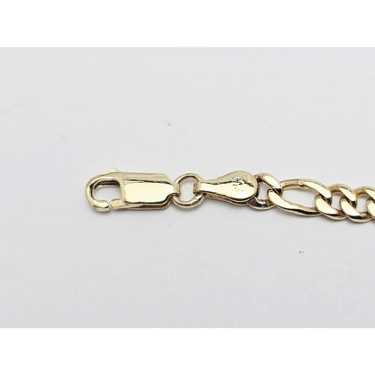 14K Yellow Gold Figaro Link ID Bracelet