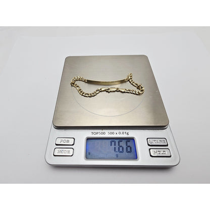 14K Yellow Gold Figaro Link ID Bracelet