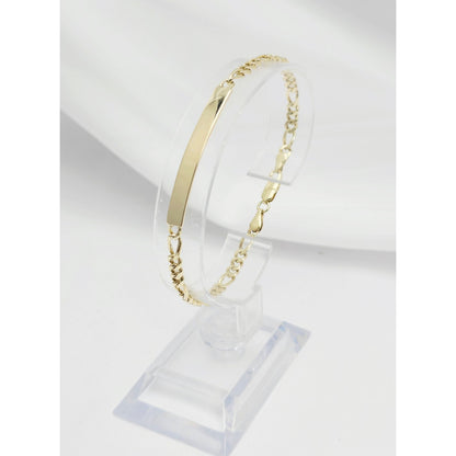 14K Yellow Gold Figaro Link ID Bracelet