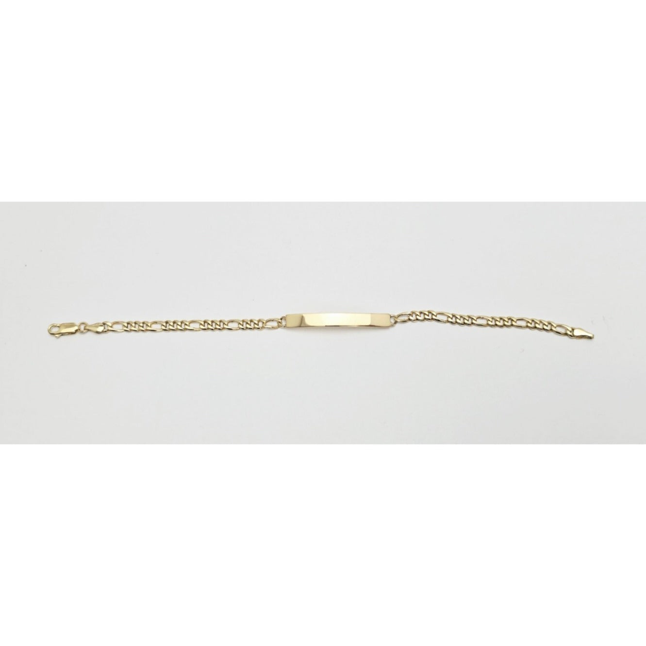 14K Yellow Gold Figaro Link ID Bracelet