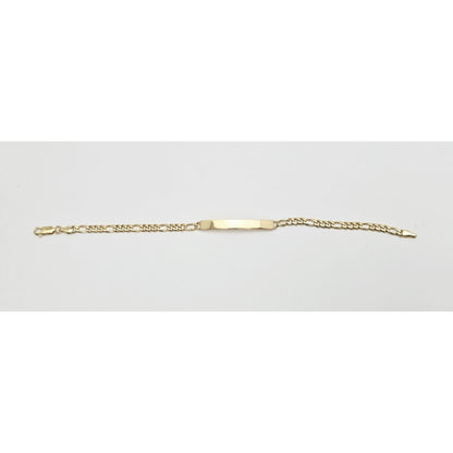 14K Yellow Gold Figaro Link ID Bracelet