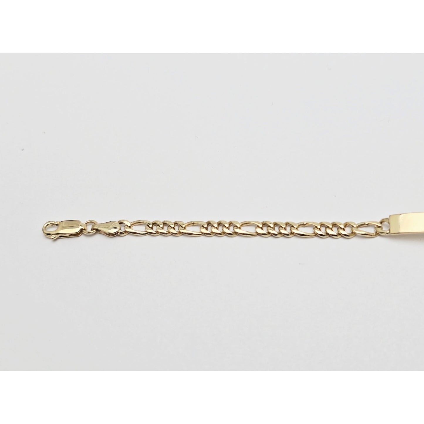 14K Yellow Gold Figaro Link ID Bracelet