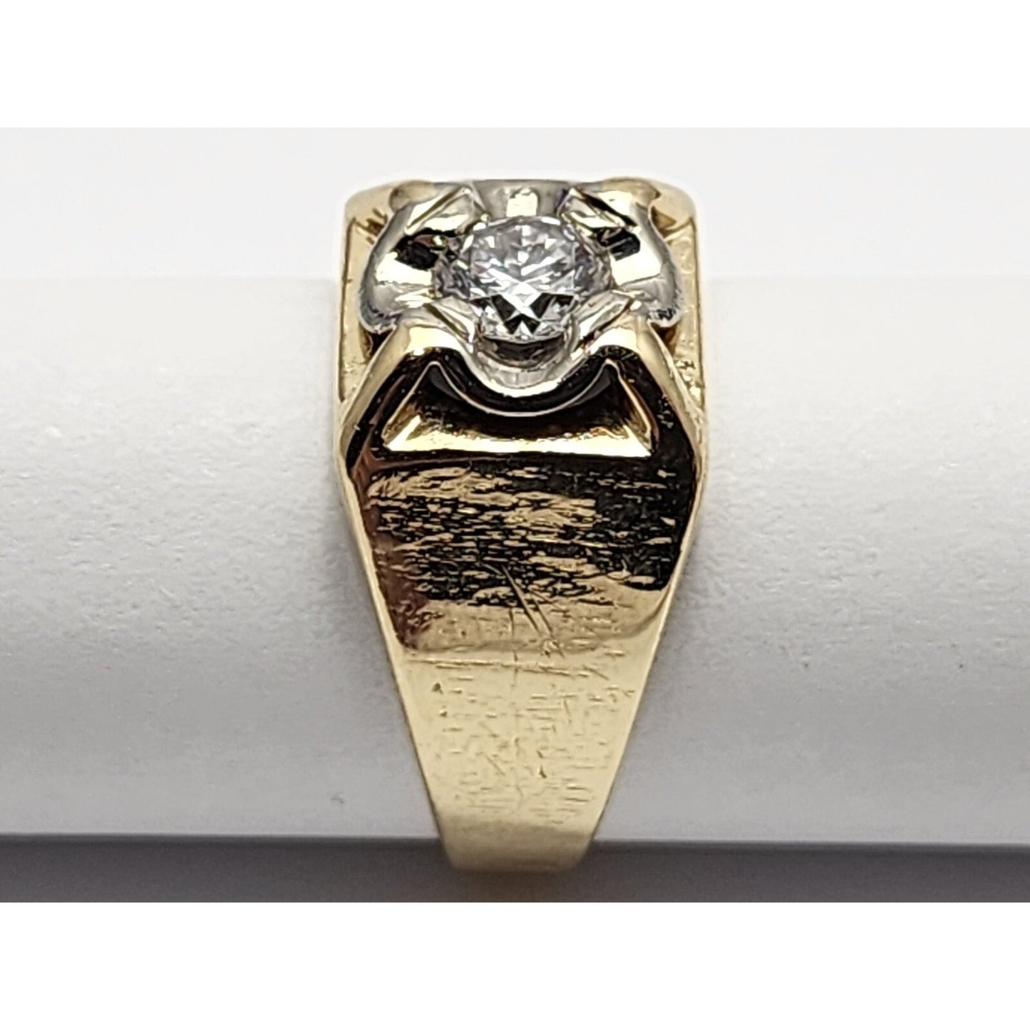 14K Two Tone Gold Diamond Men's Ring