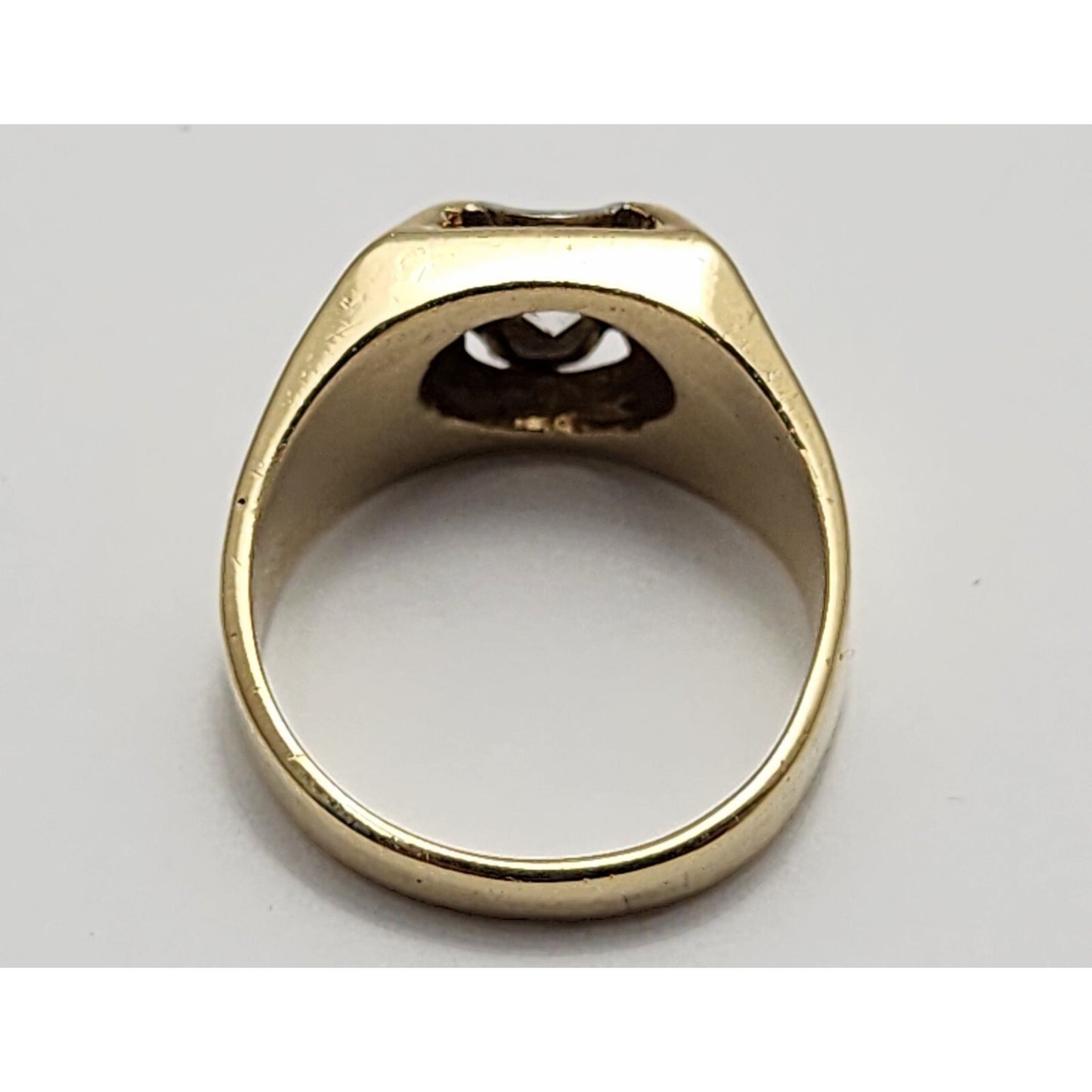 14K Two Tone Gold Diamond Men's Ring