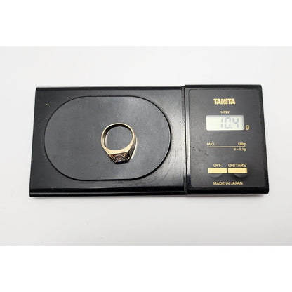 14K Two Tone Gold Diamond Men's Ring