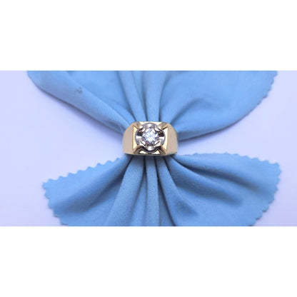 14K Two Tone Gold Diamond Men's Ring