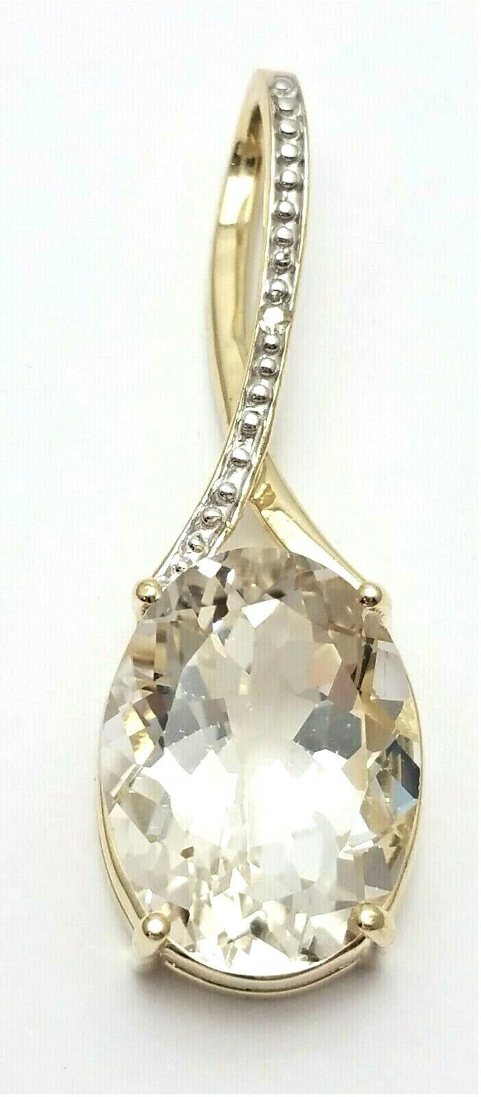 10K Solid Yellow Gold Oval Spinel Drop Dangle Charm Pendant