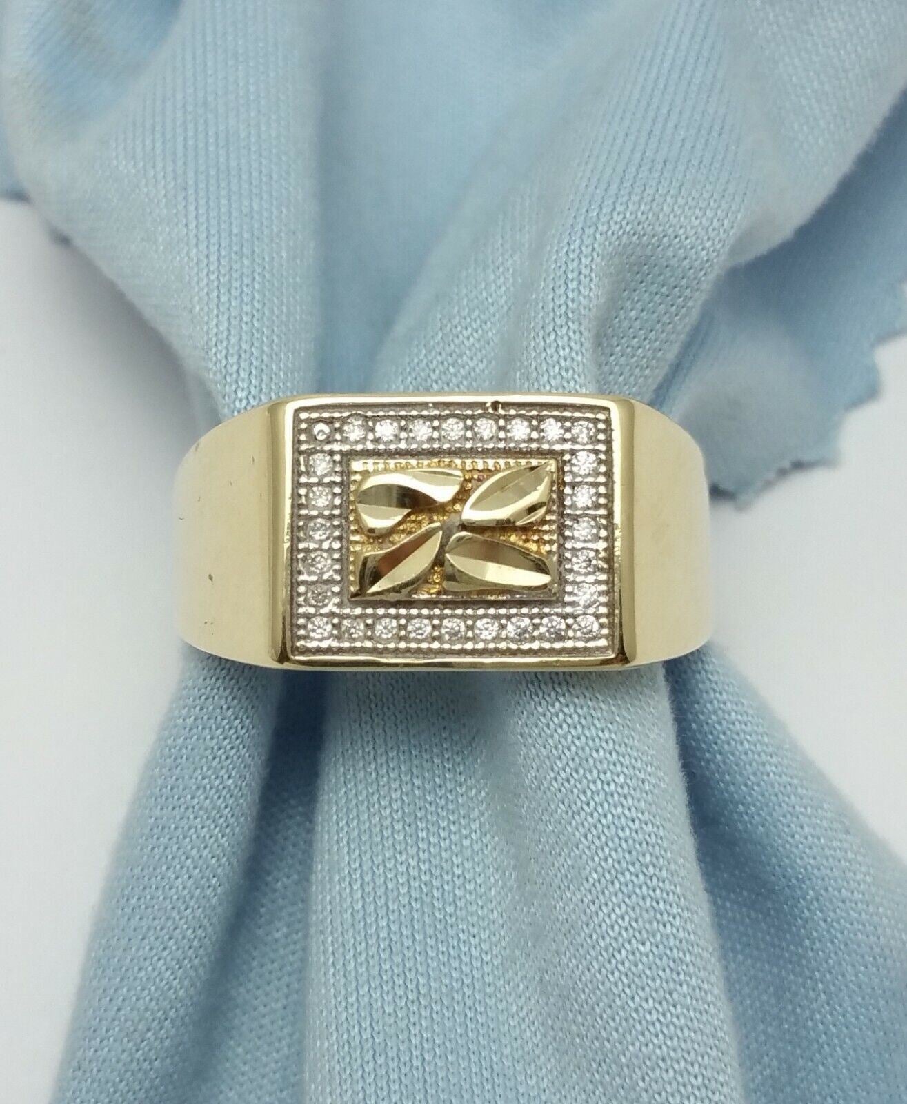 10K Solid Yellow Gold Cubic Zirconia Ring