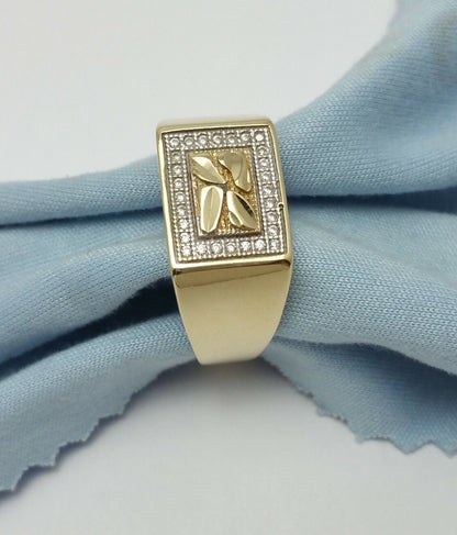 10K Solid Yellow Gold Cubic Zirconia Ring