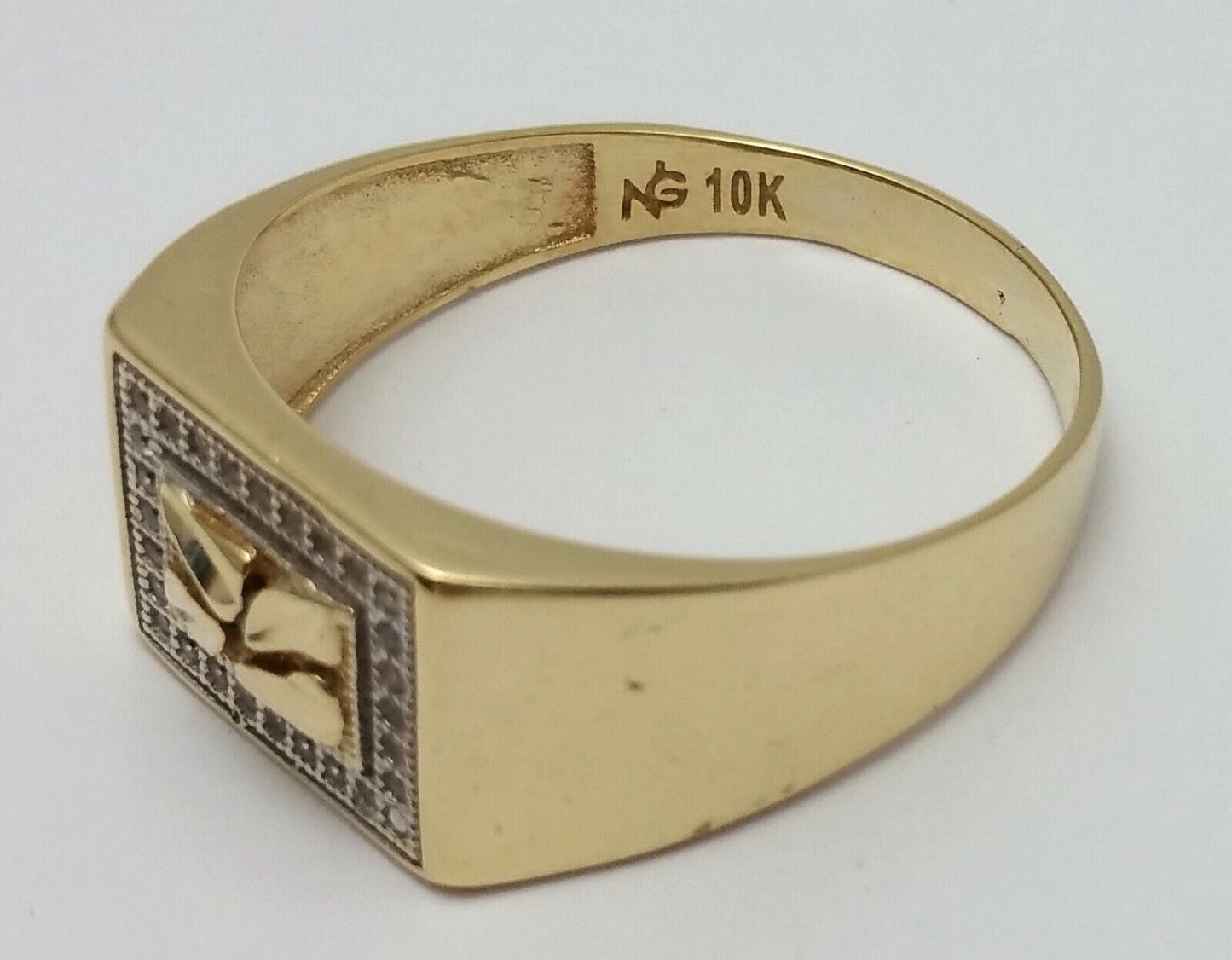 10K Solid Yellow Gold Cubic Zirconia Ring