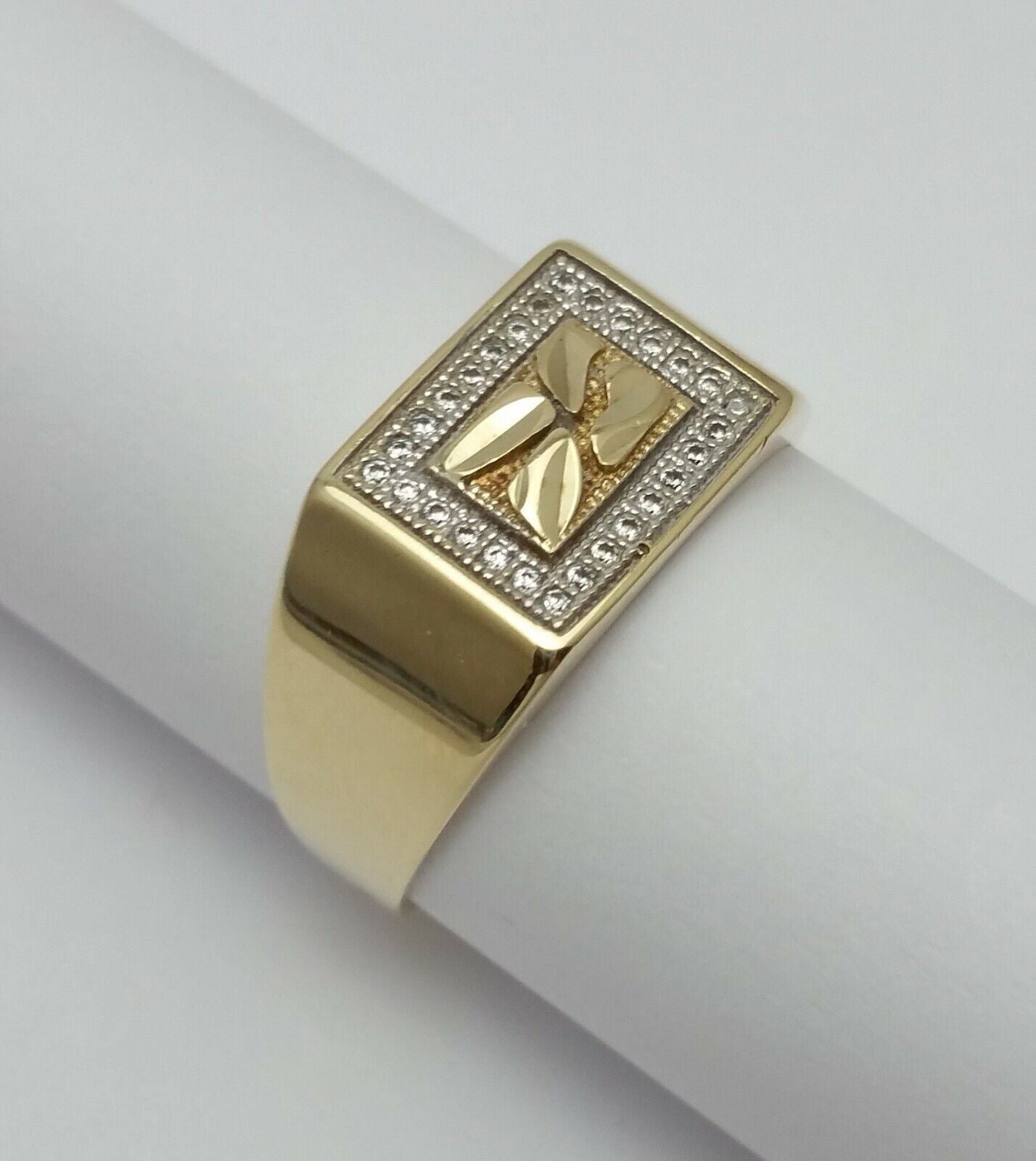 10K Solid Yellow Gold Cubic Zirconia Ring