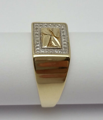 10K Solid Yellow Gold Cubic Zirconia Ring