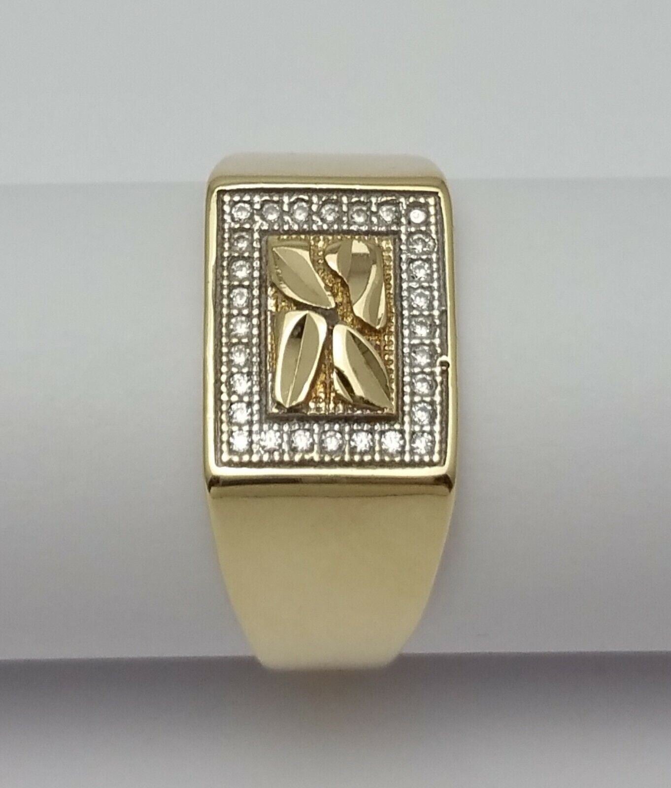 10K Solid Yellow Gold Cubic Zirconia Ring