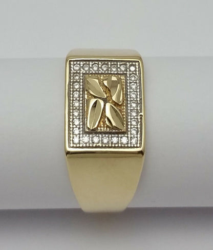 10K Solid Yellow Gold Cubic Zirconia Ring