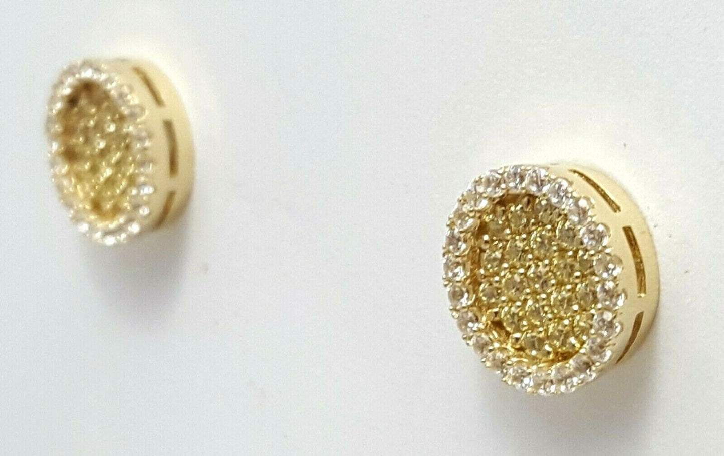 14K Yellow Gold Designer Cubic Zirconia Earrings