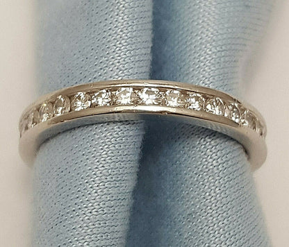 Exquisite Solid Designer Platinum Diamond Eternity Engagement Wedding Ring Band