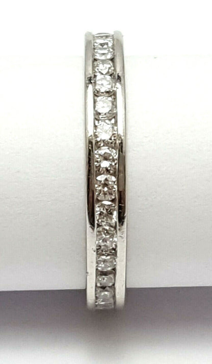 Exquisite Solid Designer Platinum Diamond Eternity Engagement Wedding Ring Band