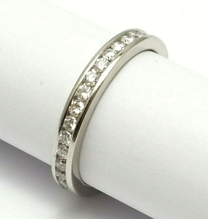 Exquisite Solid Designer Platinum Diamond Eternity Engagement Wedding Ring Band