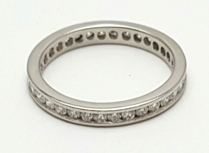 Exquisite Solid Designer Platinum Diamond Eternity Engagement Wedding Ring Band