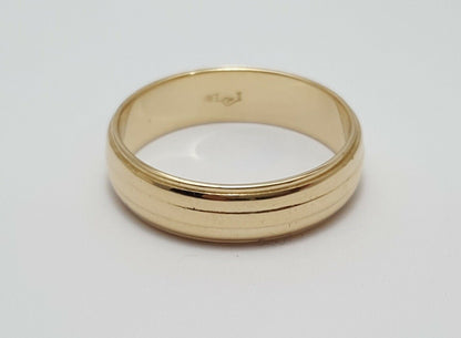 14K Yellow Gold Designer Wedding Ring Band Size 10.75