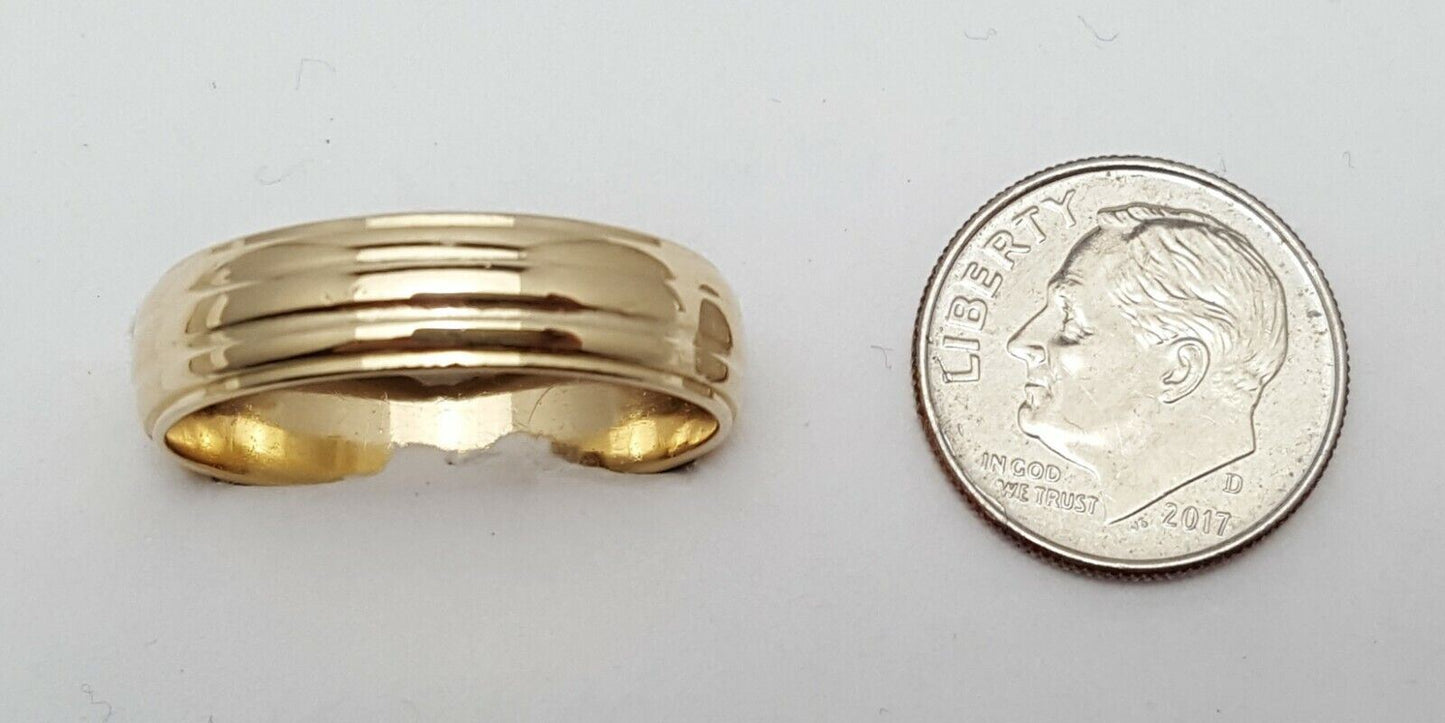 14K Yellow Gold Designer Wedding Ring Band Size 10.75