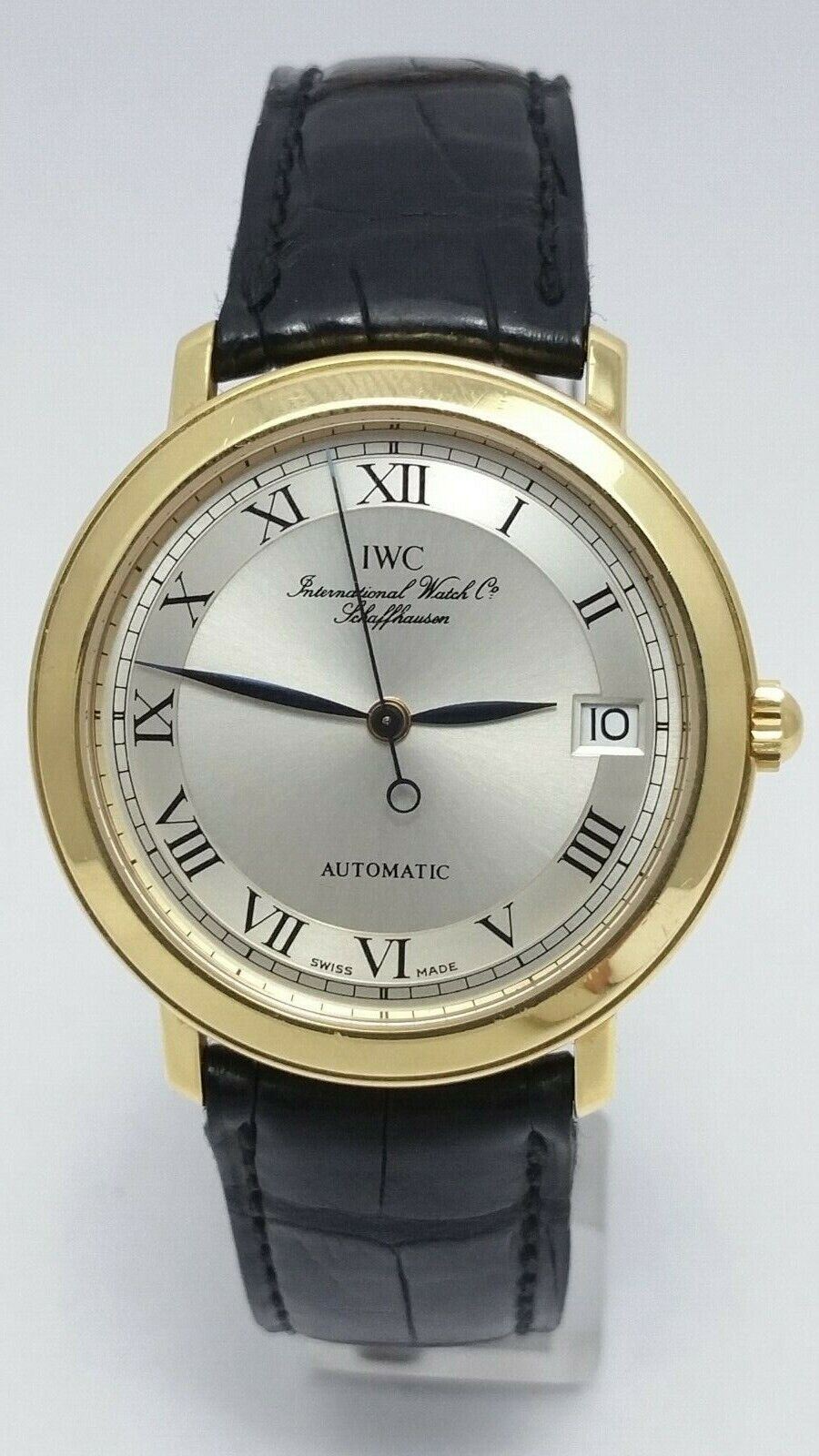 IWC Romain Date Automatic Yellow Gold 18K Leather band Watch Ref. 3209