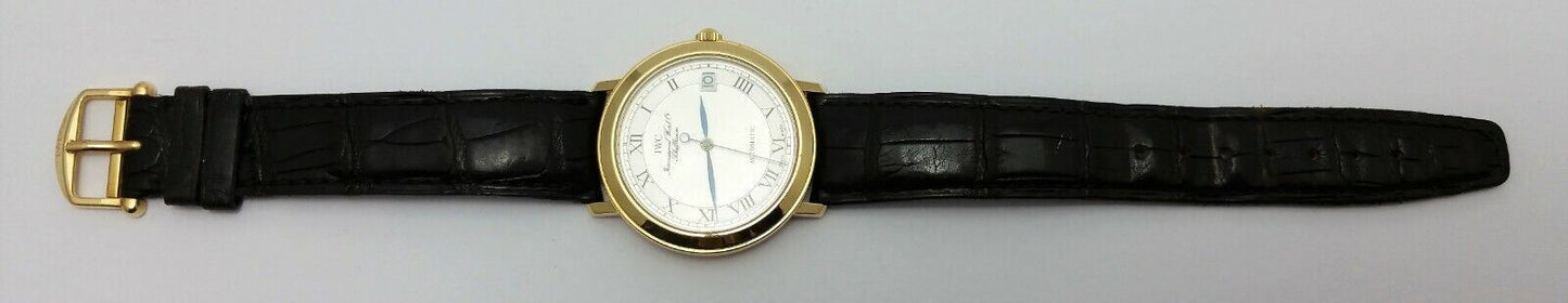 IWC Romain Date Automatic Yellow Gold 18K Leather band Watch Ref. 3209