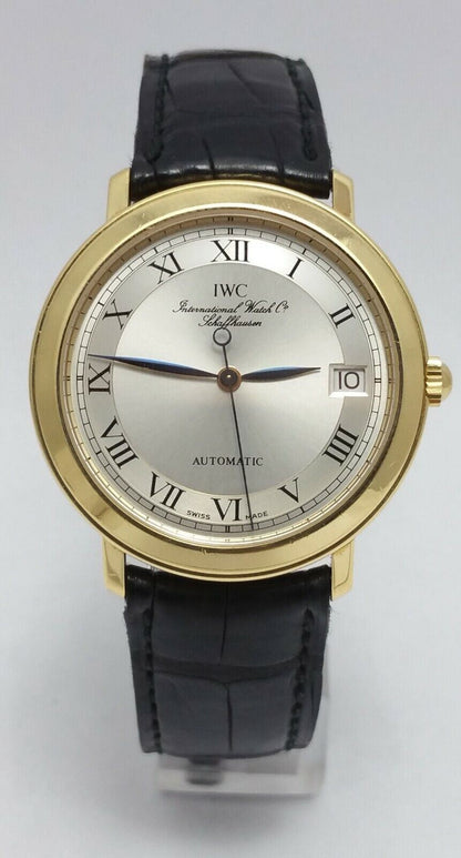 IWC Romain Date Automatic Yellow Gold 18K Leather band Watch Ref. 3209