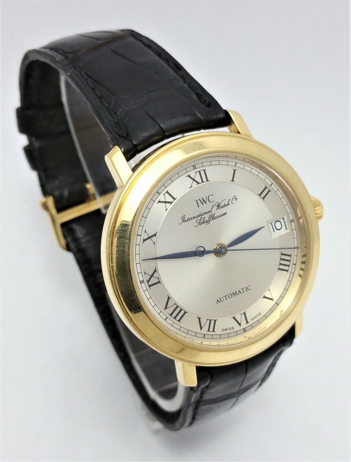 IWC Romain Date Automatic Yellow Gold 18K Leather band Watch Ref. 3209