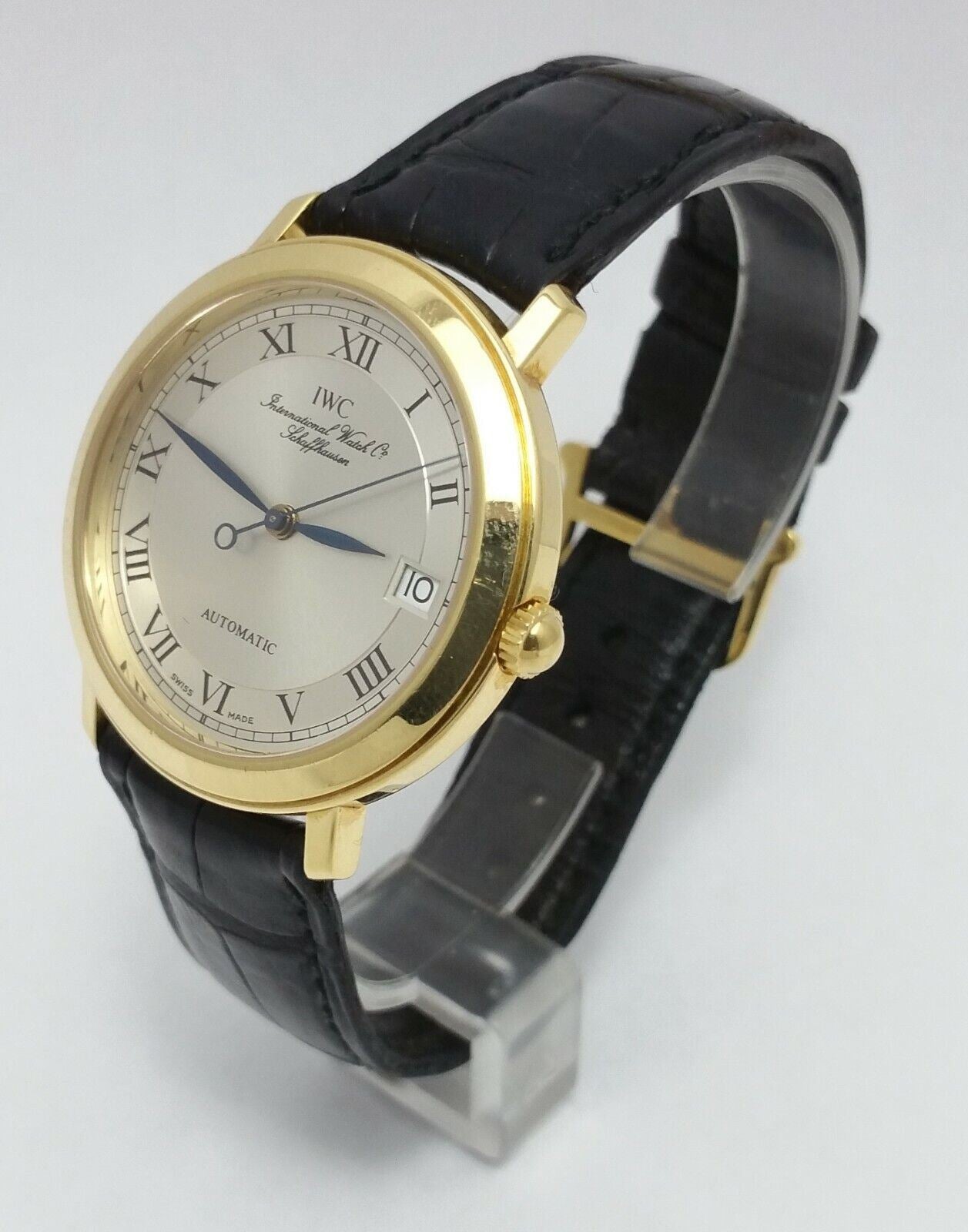 IWC Romain Date Automatic Yellow Gold 18K Leather band Watch Ref. 3209