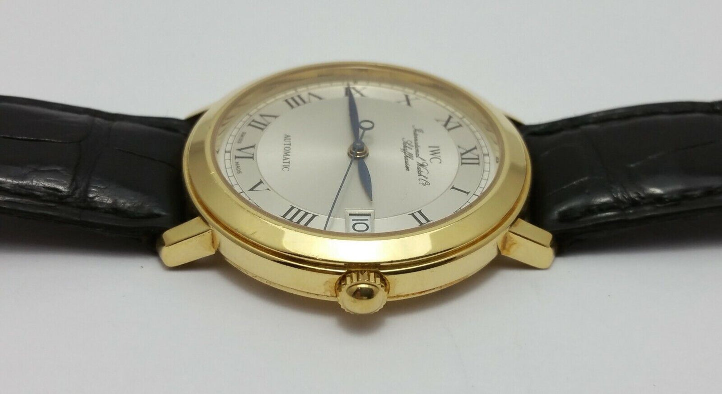 IWC Romain Date Automatic Yellow Gold 18K Leather band Watch Ref. 3209