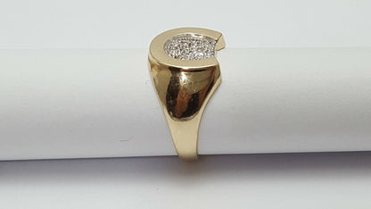 9K Multi Color Gold Designer Horse Shoe Diamond Ring